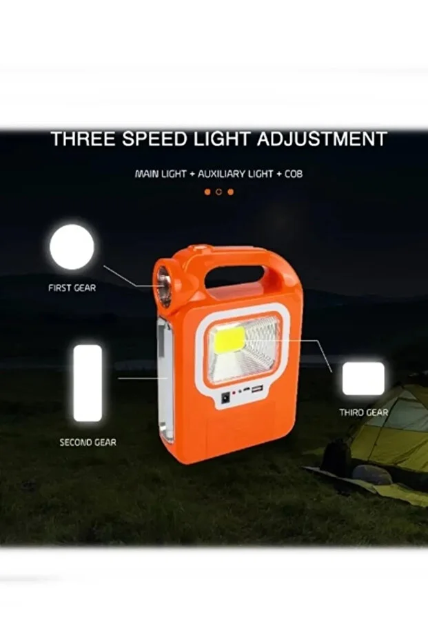 Güneş Enerjili Ve Usb Şarj Edilebilir 1 Adet Ampul Hediyeli Bağ Bahçe Karavan Kamp Lambası